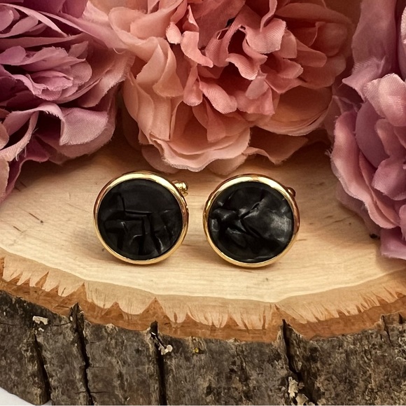 Black Mother of Pearl Cufflinks Tuxedo Studs Formal 8 Pcs Set - Picture 9 of 16